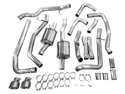 AWE Tuning 2025+ RAM 1500 RHO 3.0 I6 TT 0FG Dual Rear Exit Cat-Back Exhaust - Chrome Silver Tips