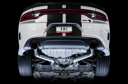 AWE Tuning 2015+ Dodge Charger 6.4L/6.2L Non-Resonated Touring Edition Exhaust - Diamond Blk Tips